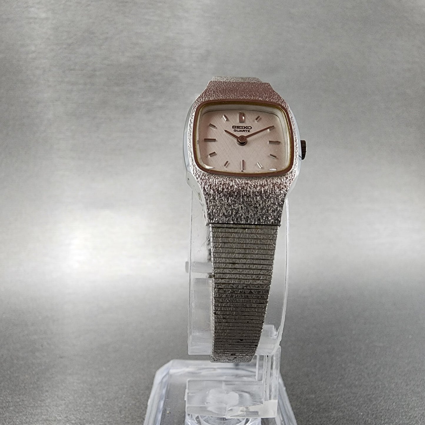 Seiko Watch Women 18mm White Dial Silver Tone Rectangle 2320-5269 New Battery
