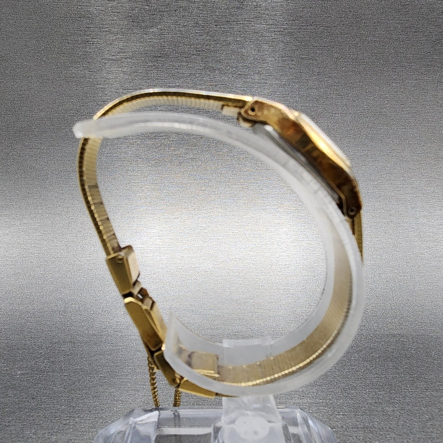 Seiko Watch Women 17mm Cream Dial Gold Tone Rectangle 5421-5029 New Battery