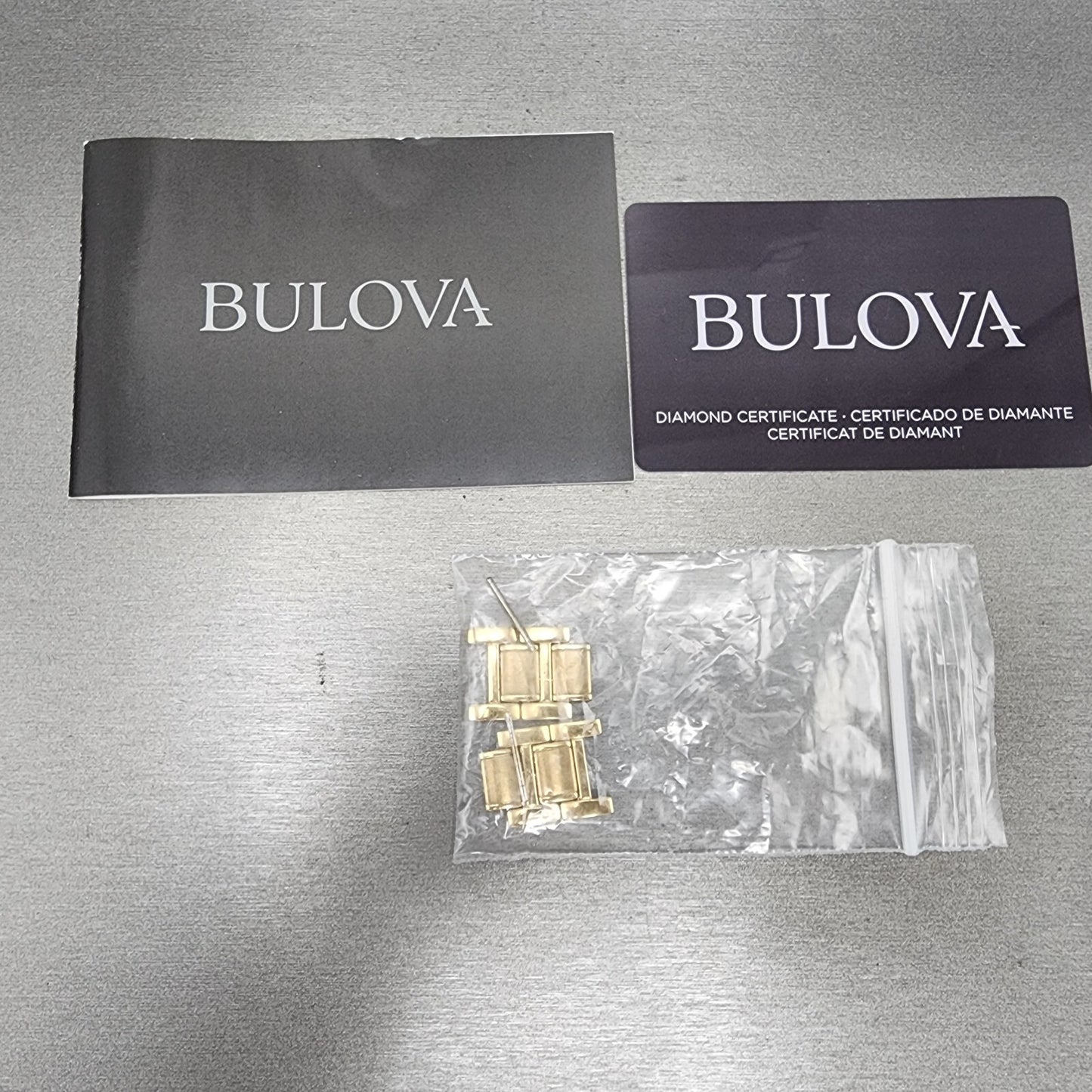 Bulova Sutton Tank Watch Women Black Dial Gold Tone Diamond Bezel New Battery