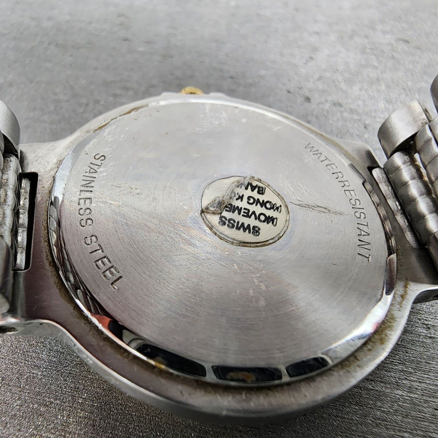 Wittnauer Trieste Watch Men 34m White Dial Two Tone Date Round New Battery