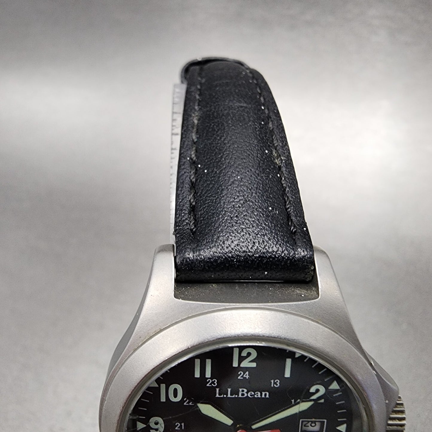 LL Bean Watch Women 30mm Black Dial Gray Tone Date Round Swiss PARTS