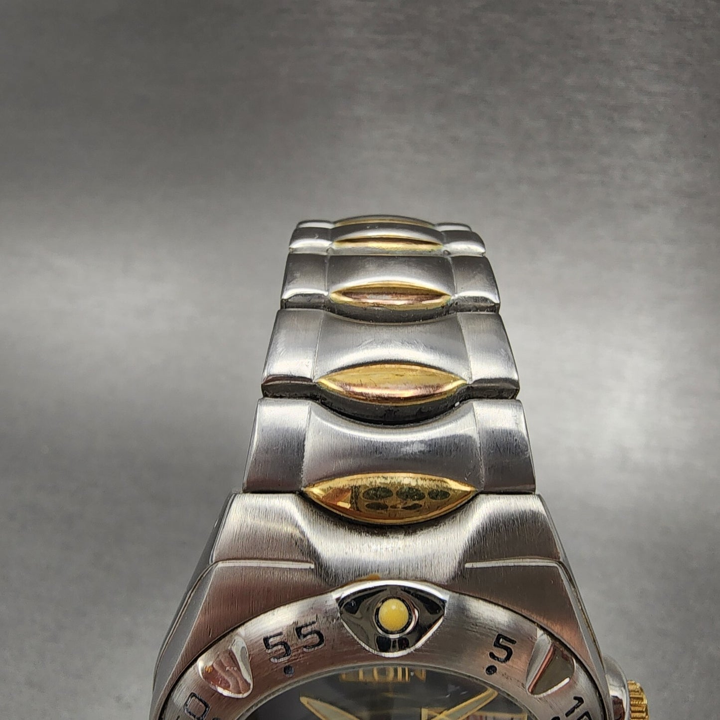 Elgin Watch Men 39mm Blue Dial Two Tone Daydate Round 2105 FC 775 New Battery