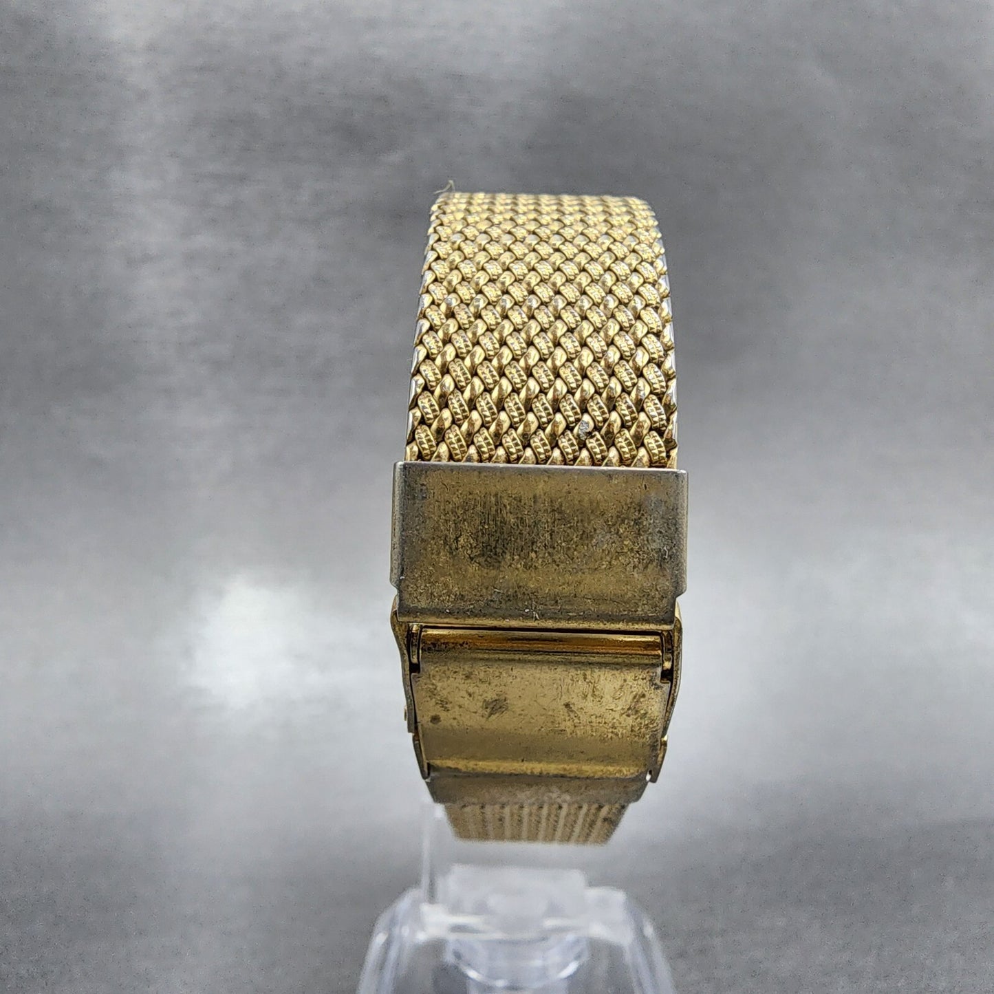 Seiko Tank Watch Men 25mm Black Dial Gold Tone Rectangle 7430-5499 New Batt