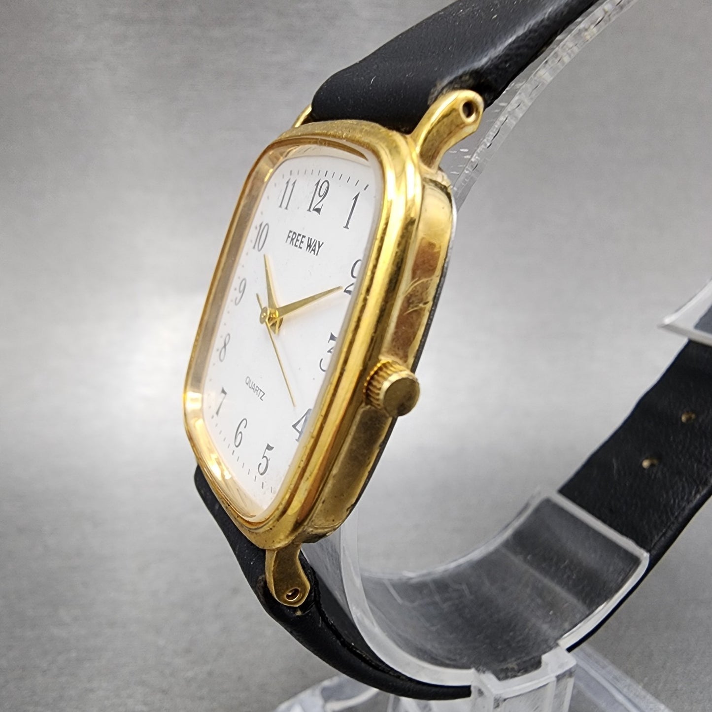 Citizen Free Way Tank Watch Men 28mm White Dial Gold Tone 1l30-I816 New Battery