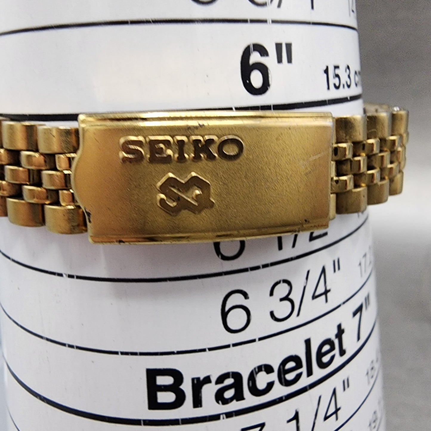 Seiko SQ Watch Women 24mm Gold Dial Gold Tone Daydate 24mm Round New Battery NBG11