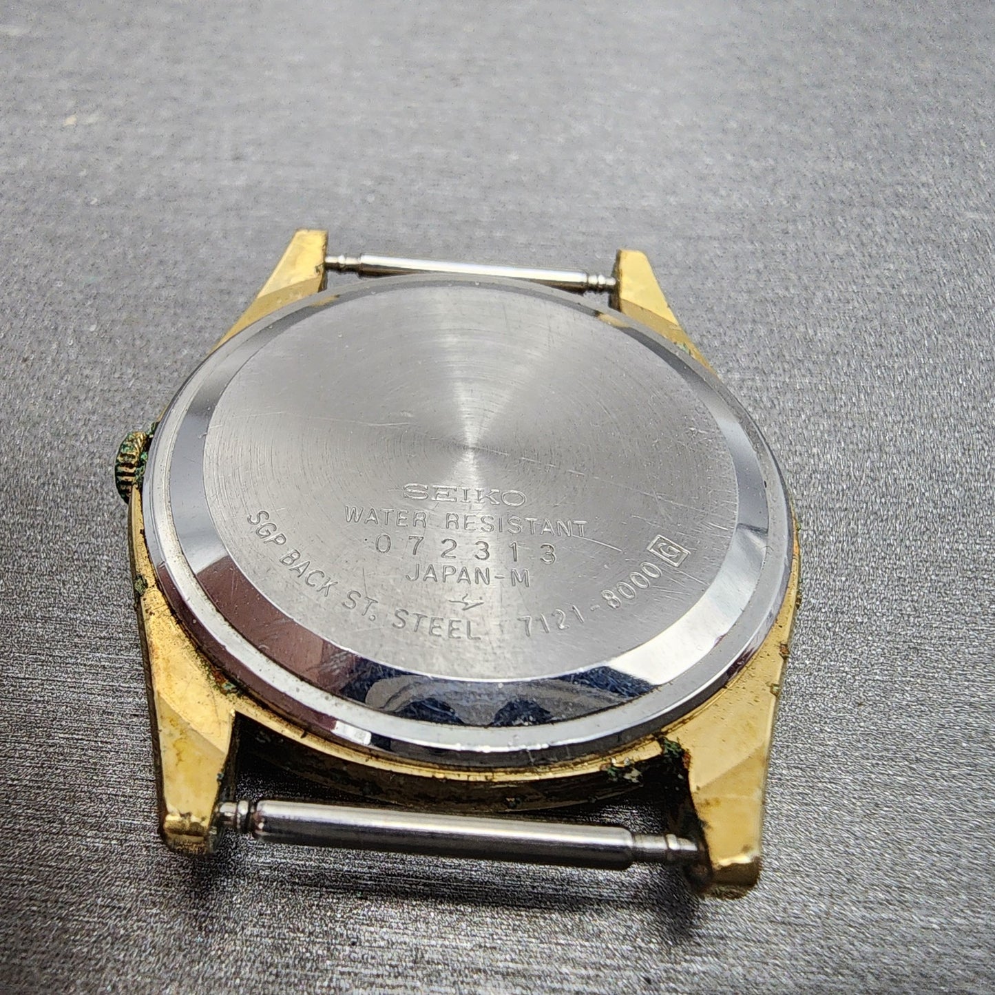 Seiko Watch Men 35mm Champagne Dial Gold Tone Round 71218000 VTG PARTS14