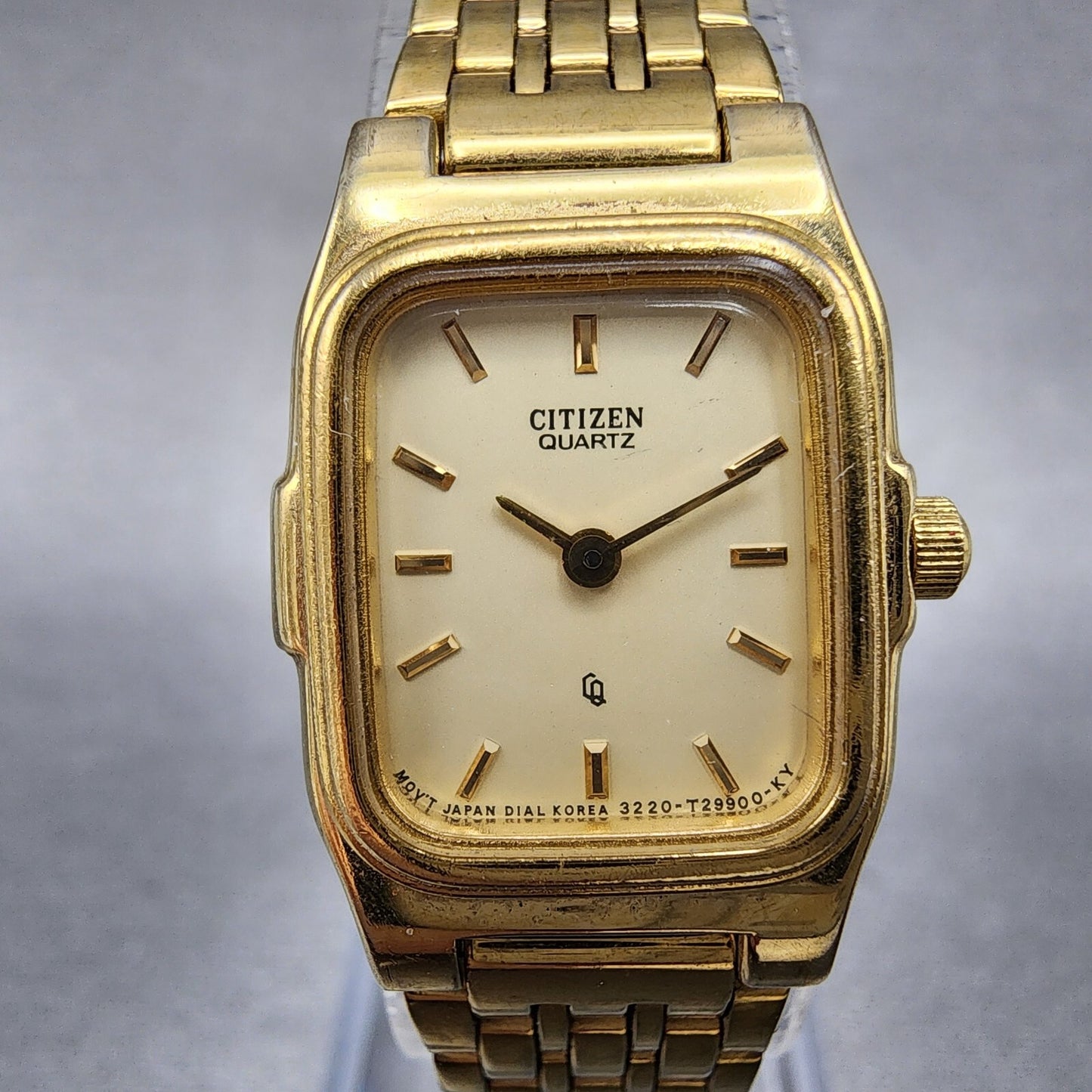 Citizen CQ Tank Watch Women 18mm Cream Dial Gold Tone Rectangle New Battery