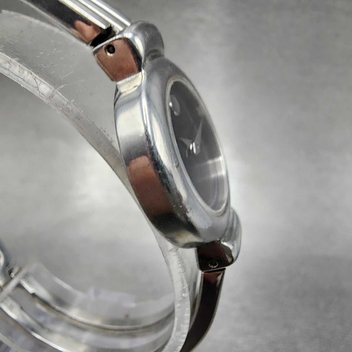 Movado Harmony Watch Women 23mm Black Dial Silver Tone 84.a1.809.a New Battery