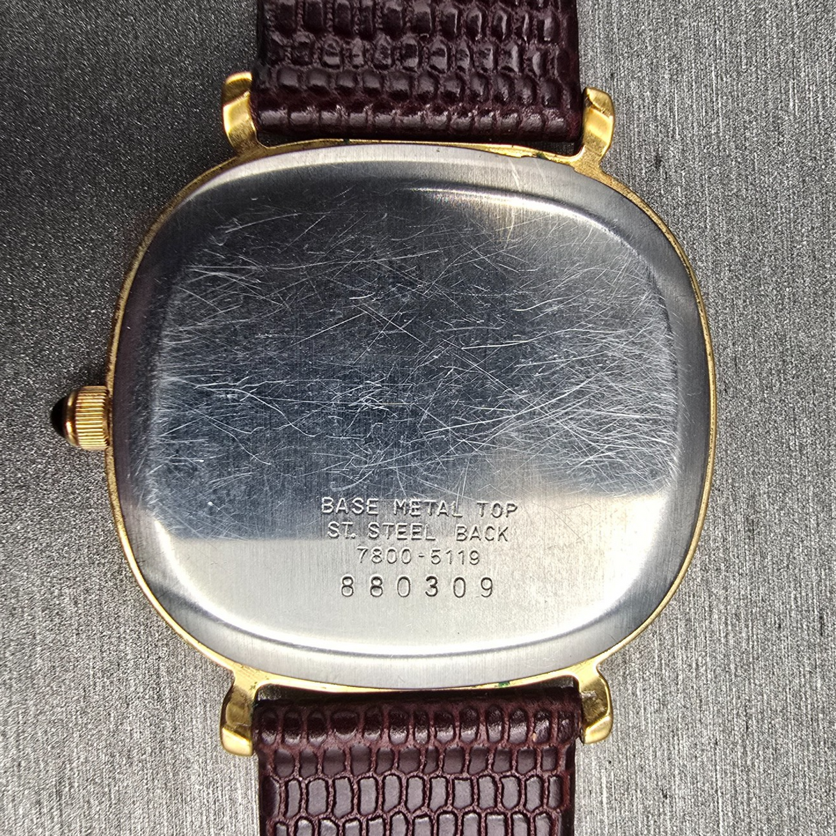 Seiko Tank Watch Men 34mm White Dial Gold Tone Rectangle 7800-5119 New Battery10