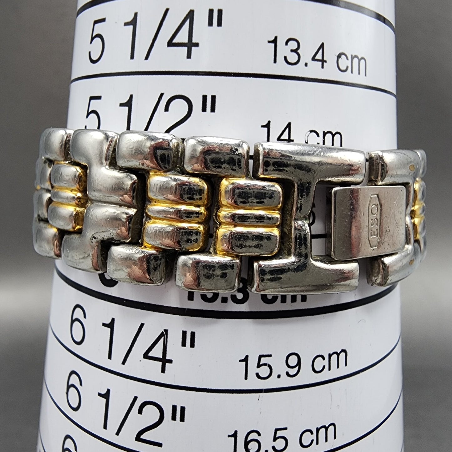 ESQ Watch Women 27mm Silver Dial Two Tone Date Round New Battery Vintage
