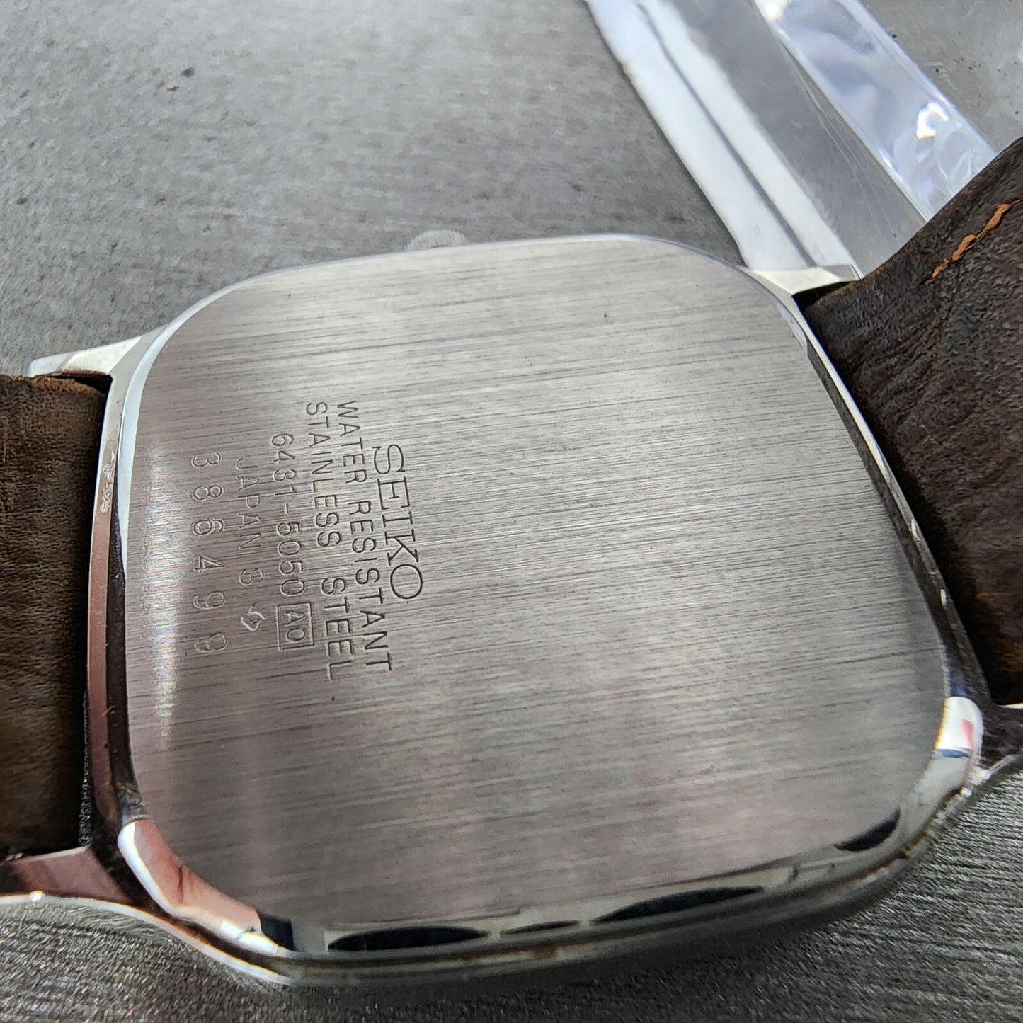 Seiko Watch Men 30mm Silver Dial Silver Tone Square 6431-5050 New Battery