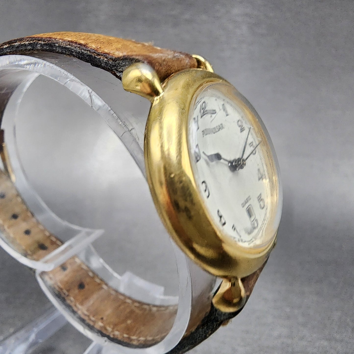 Pulsar Watch Women 29mm Cream Dial Gold Tone Date Round V821-0350 New Battery