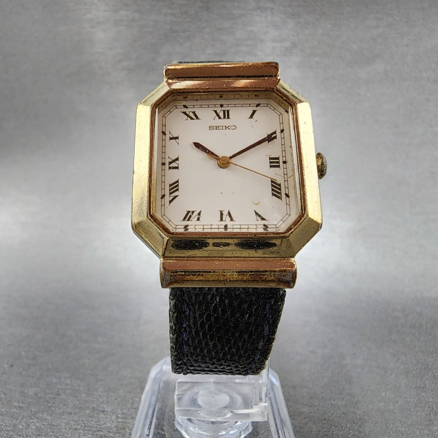 Seiko Tank Watch Unisex 26mm White Dial Gold Tone 7431-5450 PARTS