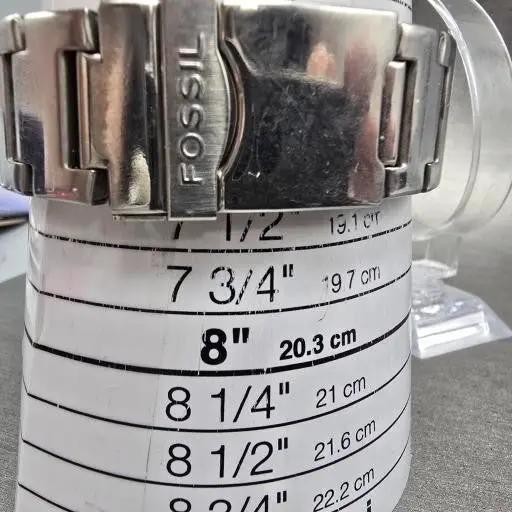 Fossil Big Tic Watch Men 39mm Silver Dial Silver Tone Round JR-7948 New Battery11