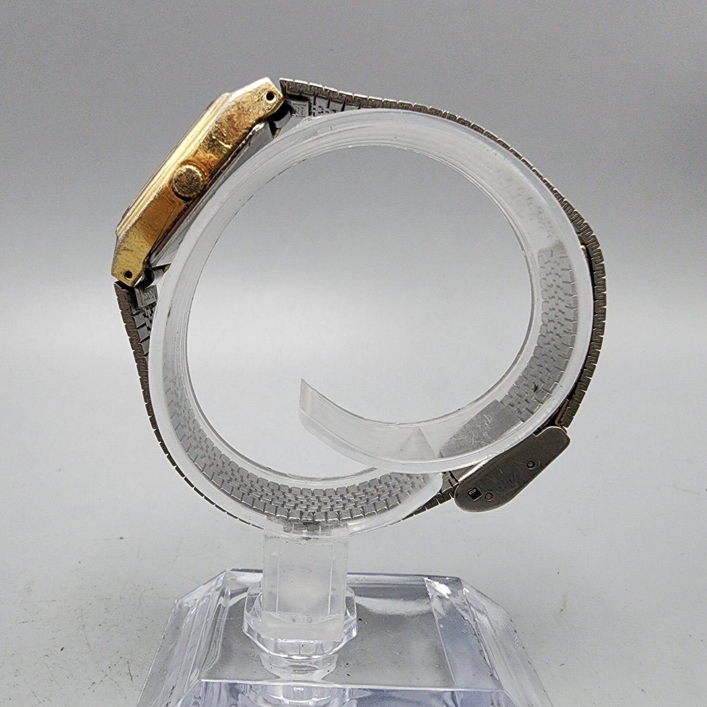 VTG Seiko Watch Women 20mm Gold Dial Gold Tone 8Y21-5000 Tonneau New Battery