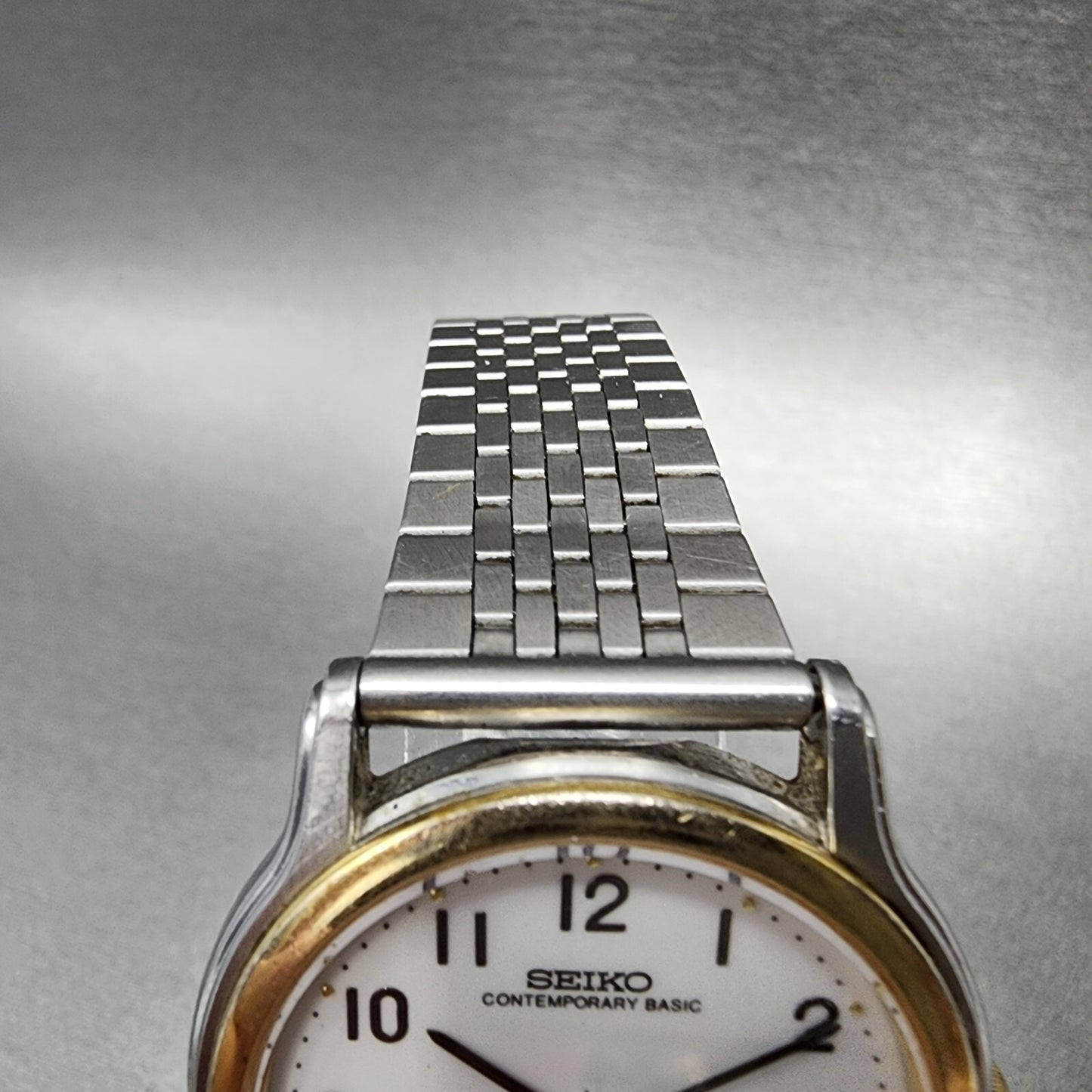 Seiko Watch Men 34mm White Dial Two Tone Daydate Round 5h23-7090 New Battery