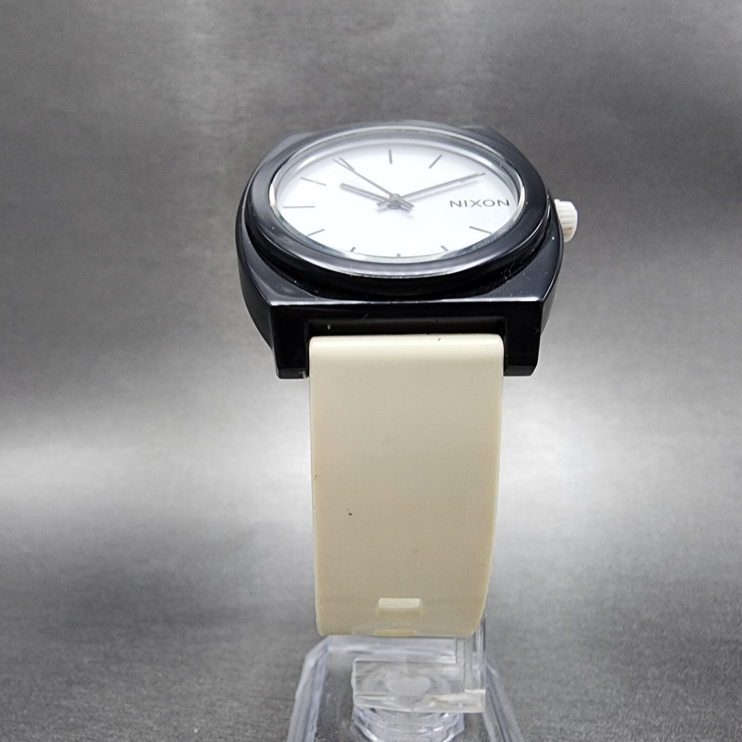 Nixon Time Teller P Watch Men 39mm White Dial Black & White Tone New Battery