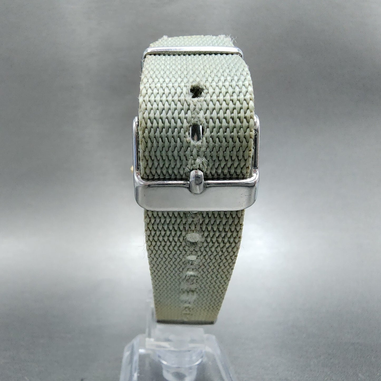 Cyma Louis XV Watch Men 32mm White Dial Gold Tone Round Nato Strap New Battery