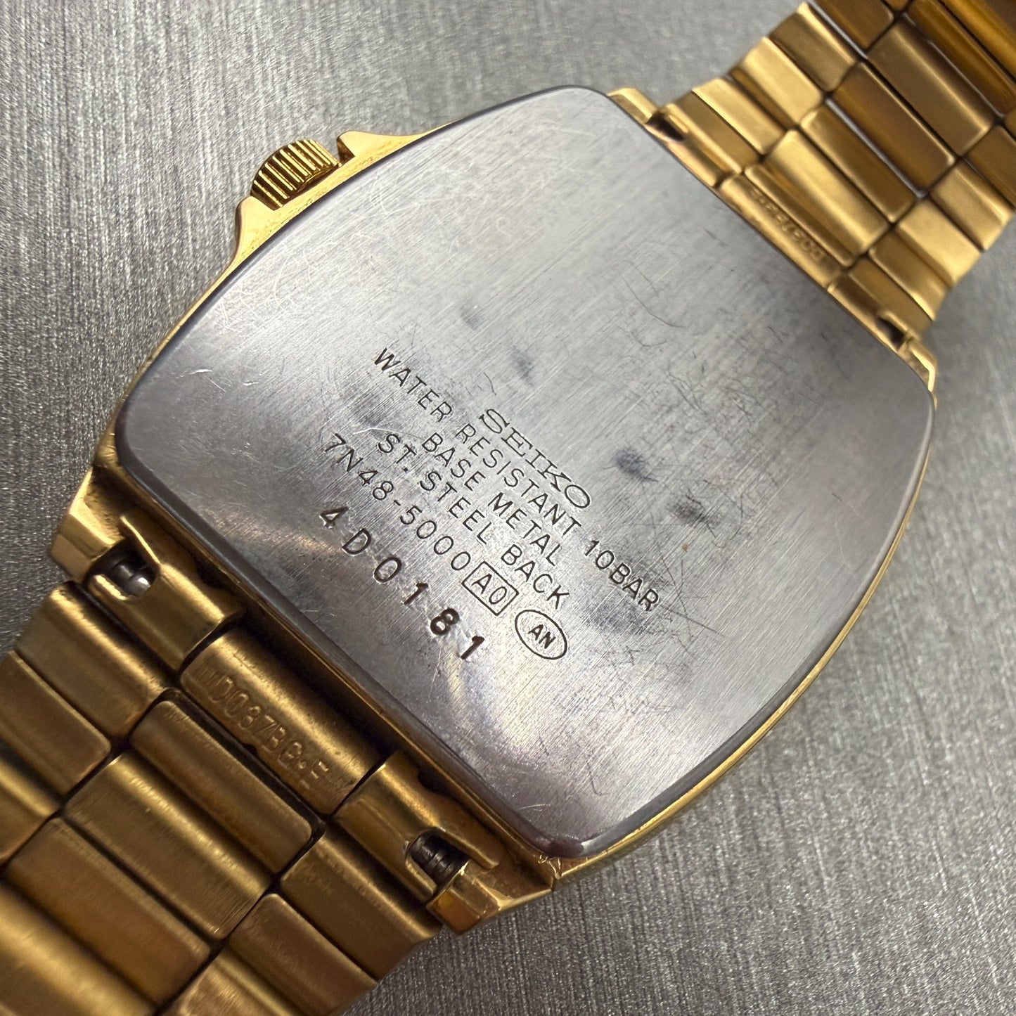 Seiko Spirit Watch Men 32mm Champagne Dial Gold Tone Daydate 7N48-5000 New Batt10