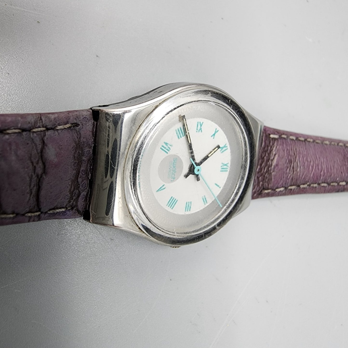 Vintage Swatch Malpensa Watch Women Silver Tone White Dial LX109 New Battery