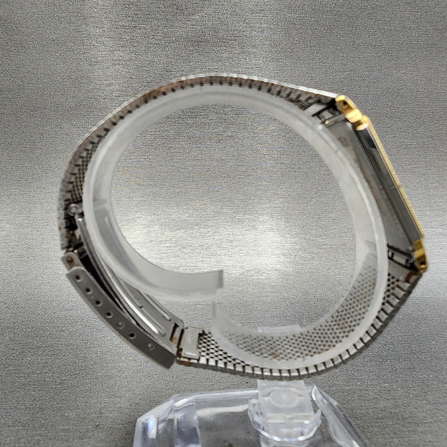Seiko Dolce Tank Watch Men 25mm Champagne Dial Two Tone 9520-5130 New Batt READ!