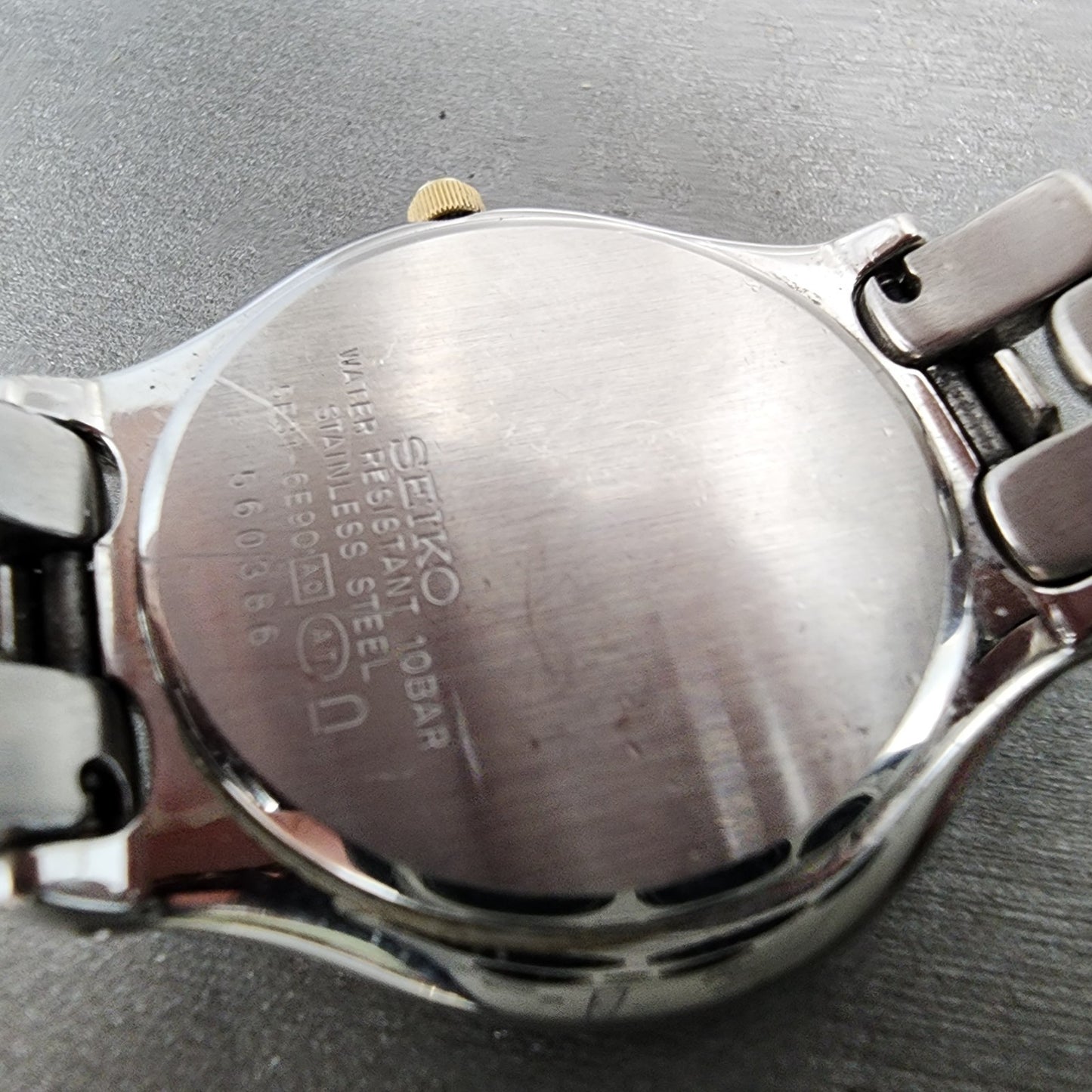 Seiko Dolce Watch Men 33mm Black Dial Silver Tone 5e31-6e90 New Battery