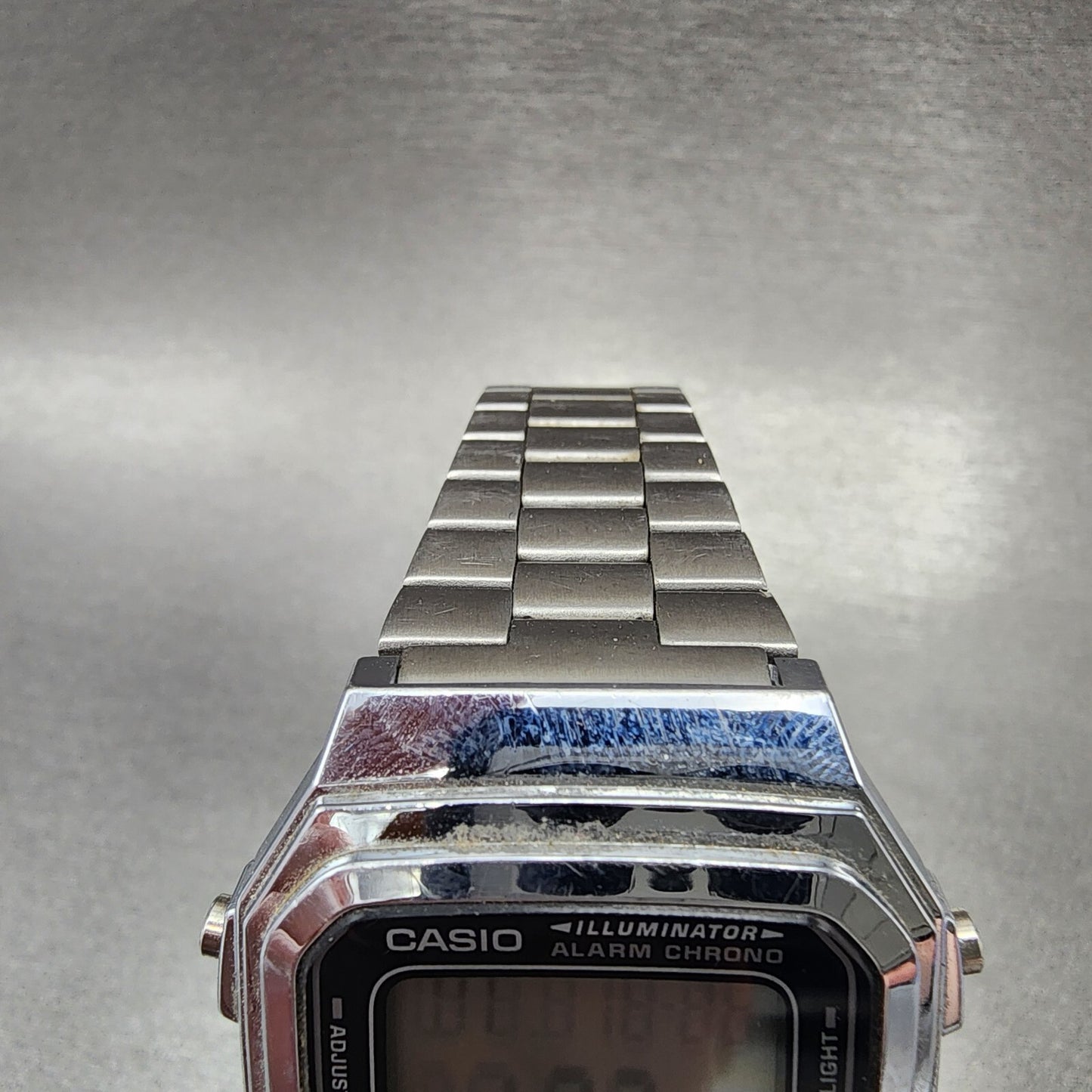 Casio A178W Watch Men 34mm Digital Silver Tone Alarm Chrono Illuminator New Batt