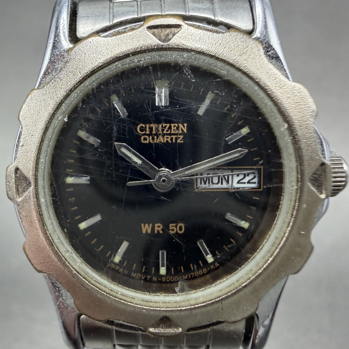 Citizen Watch Women 26mm Black Dial Silver Tone Daydate Round New Battery VTG9