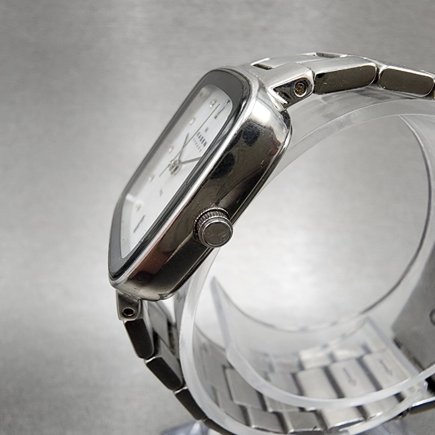 Skagen Steel Watch Women 26mm MOP Dial Silver Tone Rectangle 658SSSX New Batt