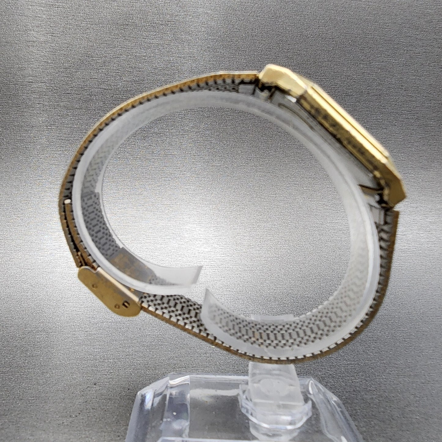 Seiko Tank Watch Men 26mm White Dial Gold Tone Rectangle 7430-5409 New Battery
