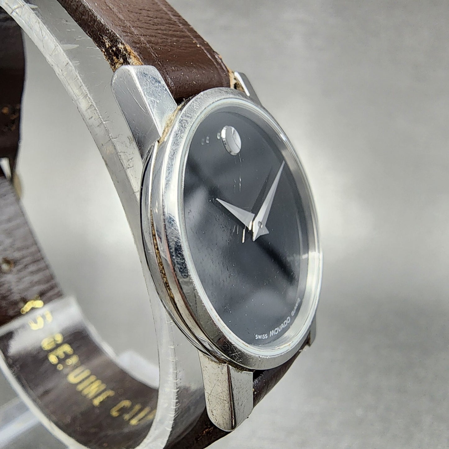Movado Museum Watch Women 25mm Black Dial Steel Round 84.A1.845 New Battery