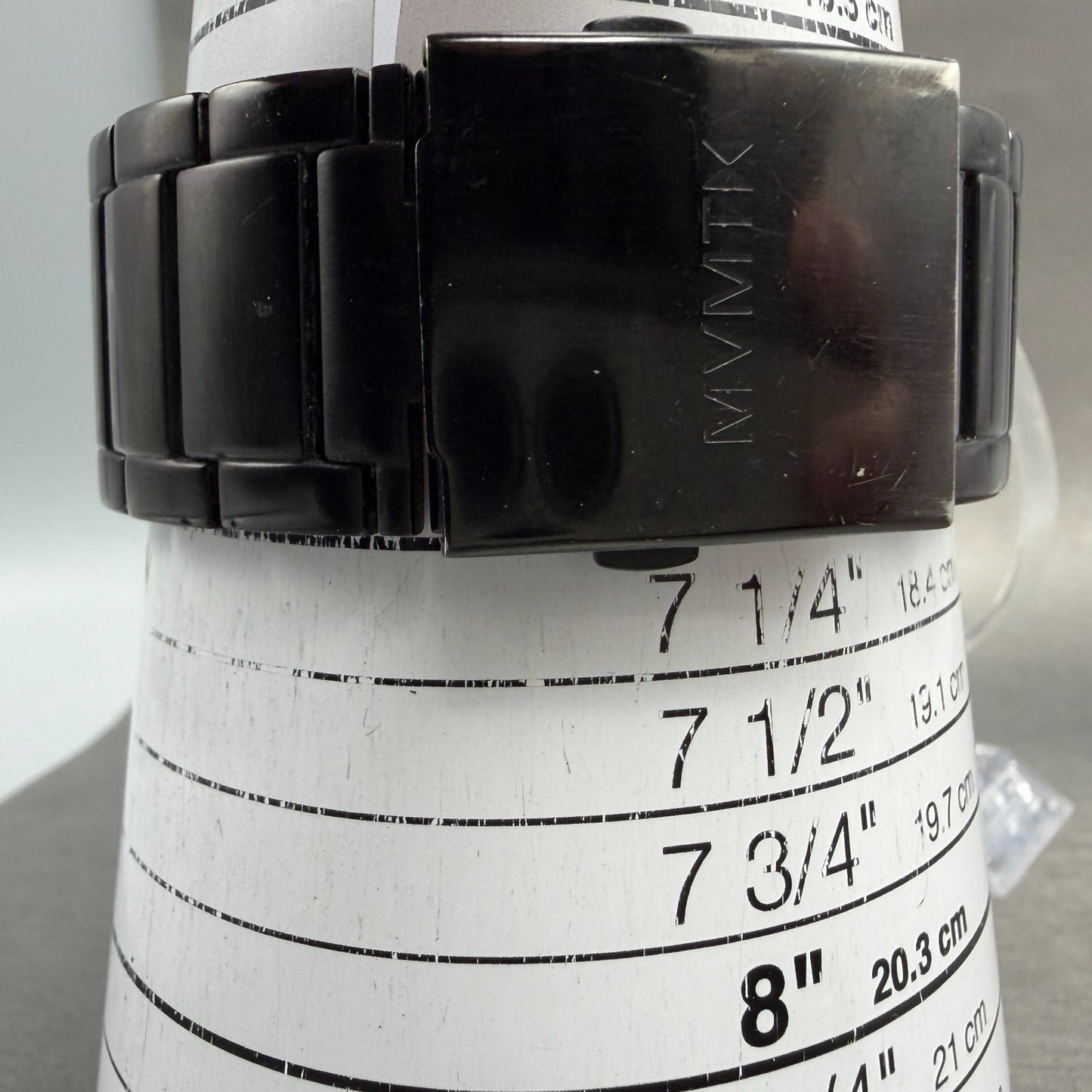 MVMT Watch Men 45mm Black Dial Black Tone Date Round Leather New battery ABCD10