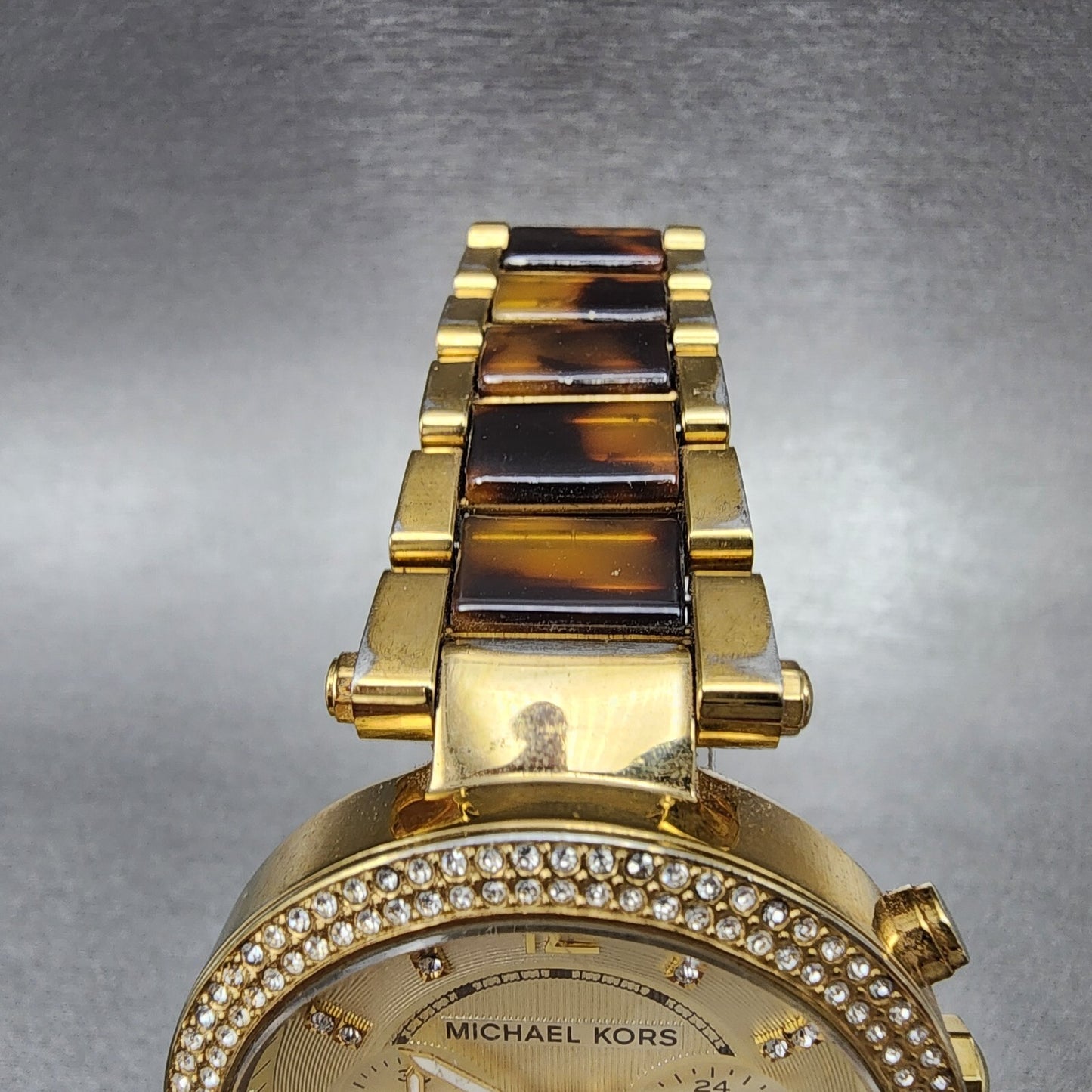 Michael Kors Parker Watch Women 39mm Champagne Dial Gold Tone Date New Battery