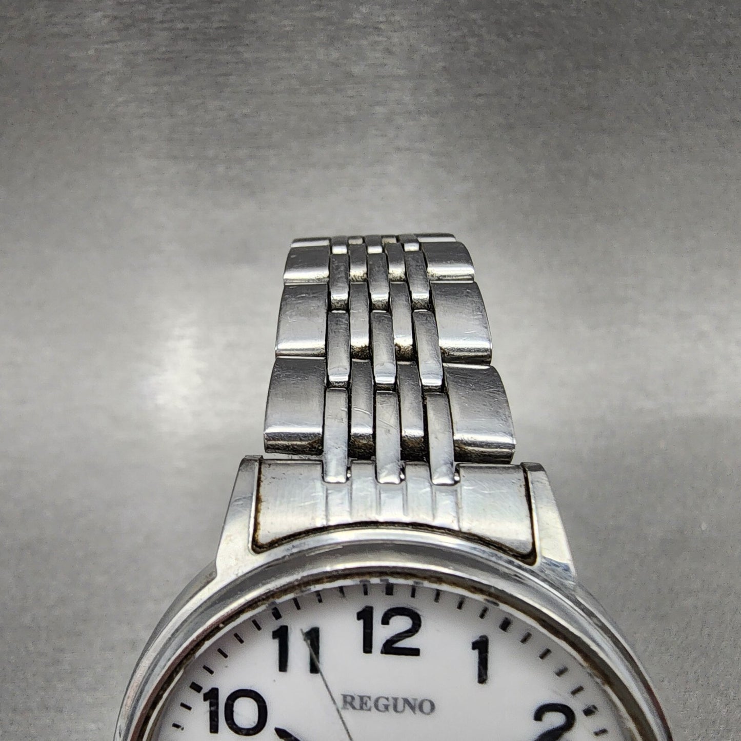 Citizen Reguno Solar Watch Men 38mm White Dial Steel Daydate E101-R005316 Runs