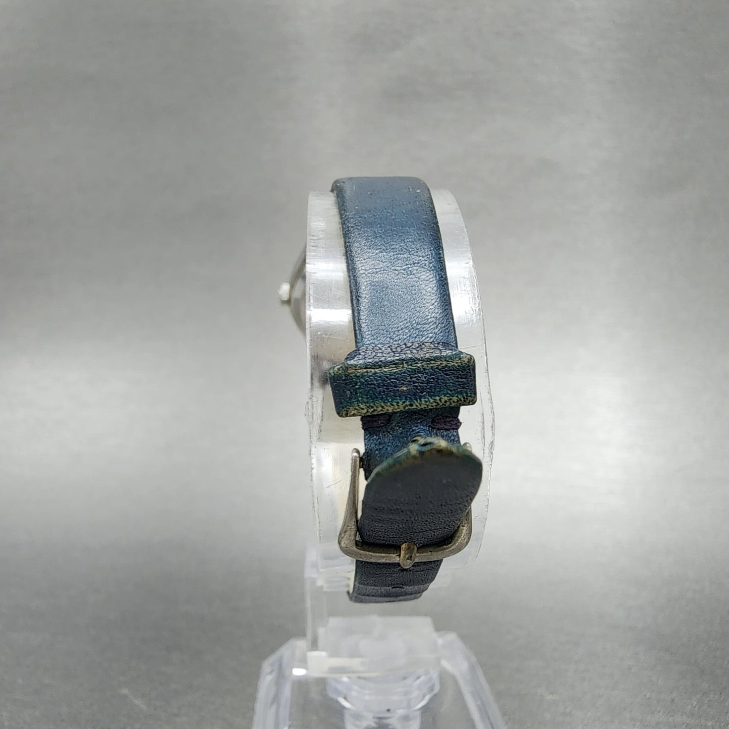 VTG Seiko Watch Women 24mm Blue Dial Silver Tone Round 43-0039 PARTS