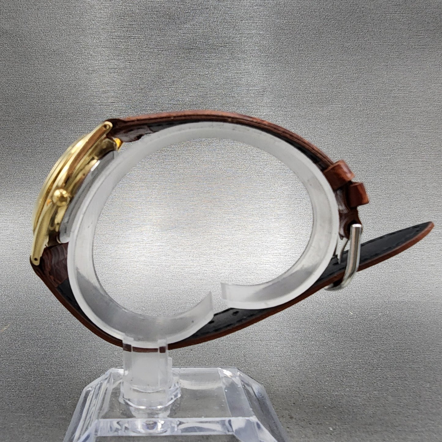 Seiko Moonphase Watch Men 32mm Silver Dial Gold Tone Date 7434-7008 PARTS