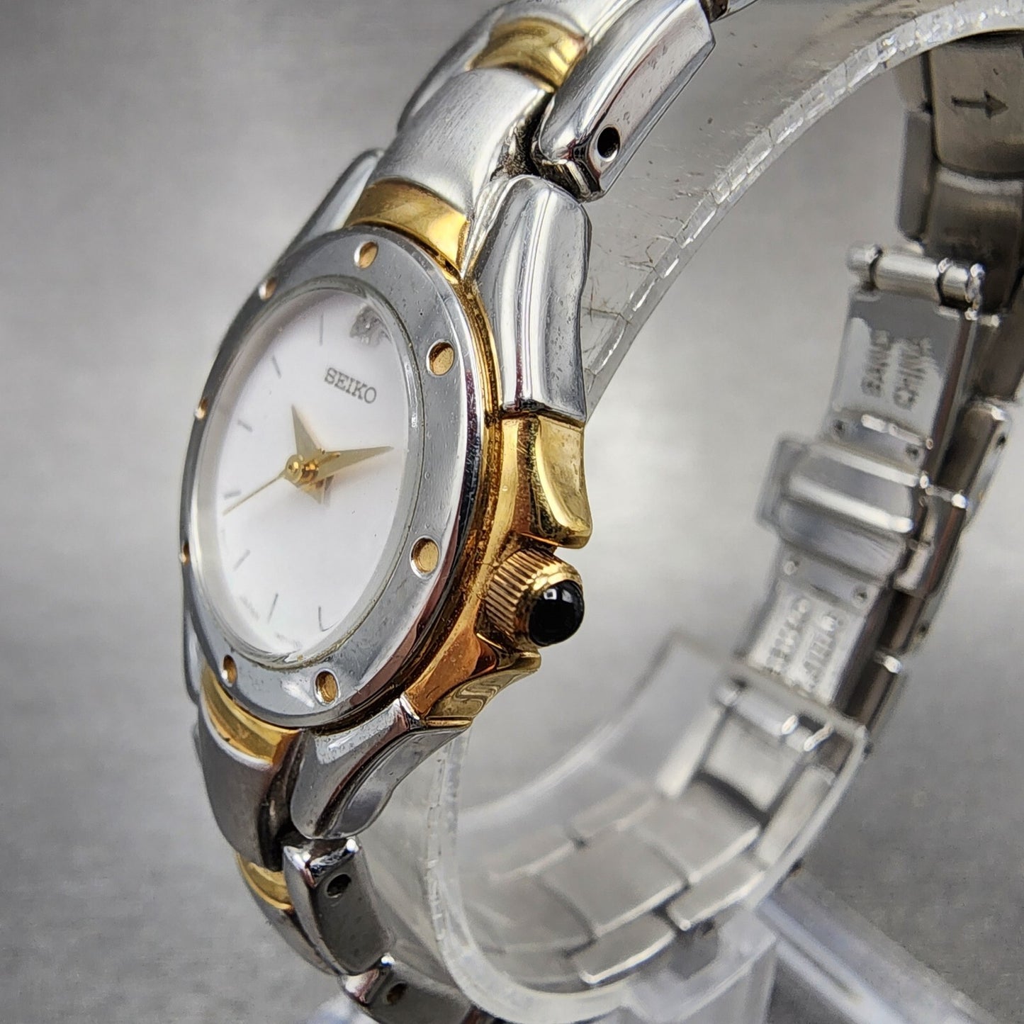 Seiko Watch Women 22mm White Dial Two Tone 1n01-0cw0 New Battery