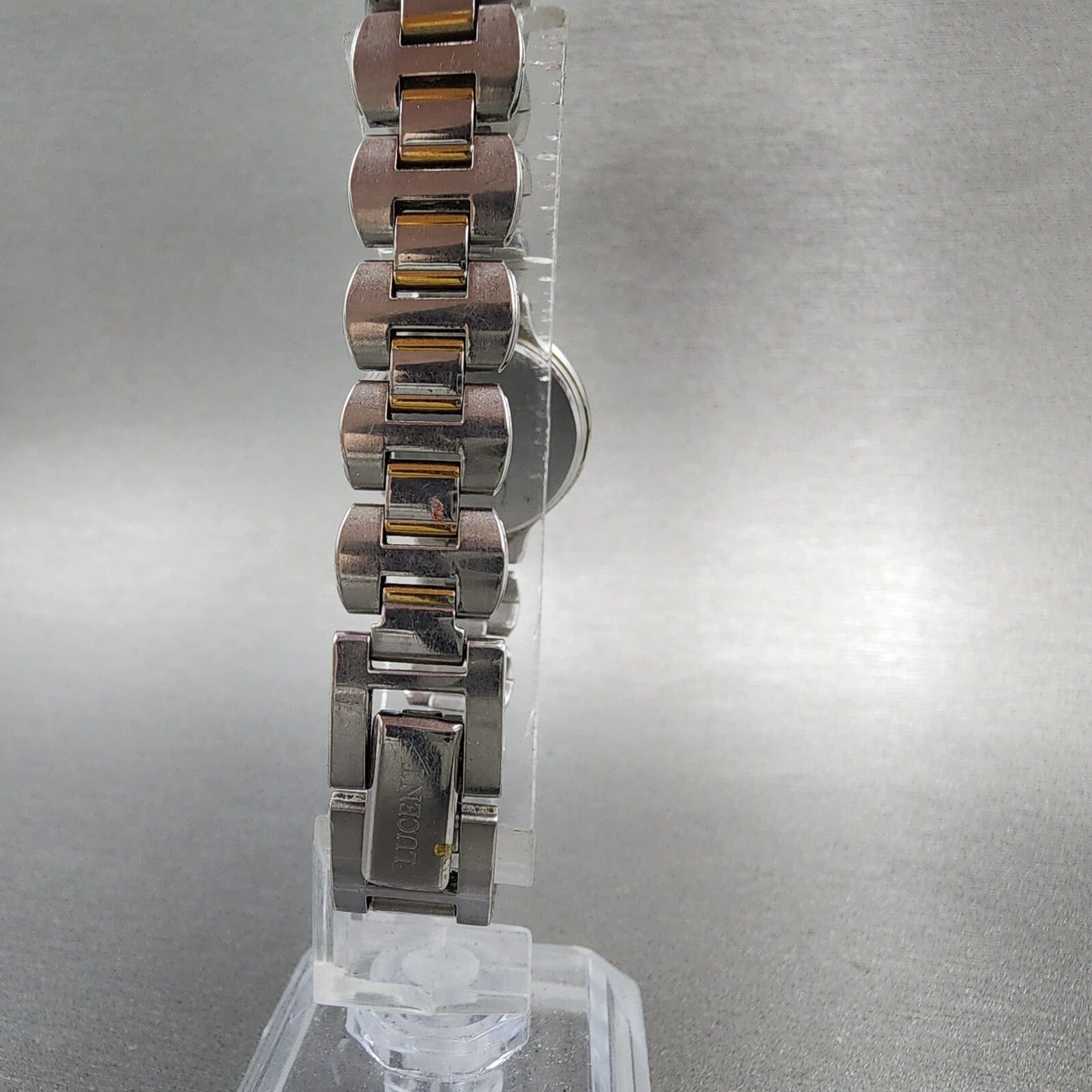 Seiko Lucent Watch Women 23mm White Dial Two Tone Round 4n21-0820 New Battery