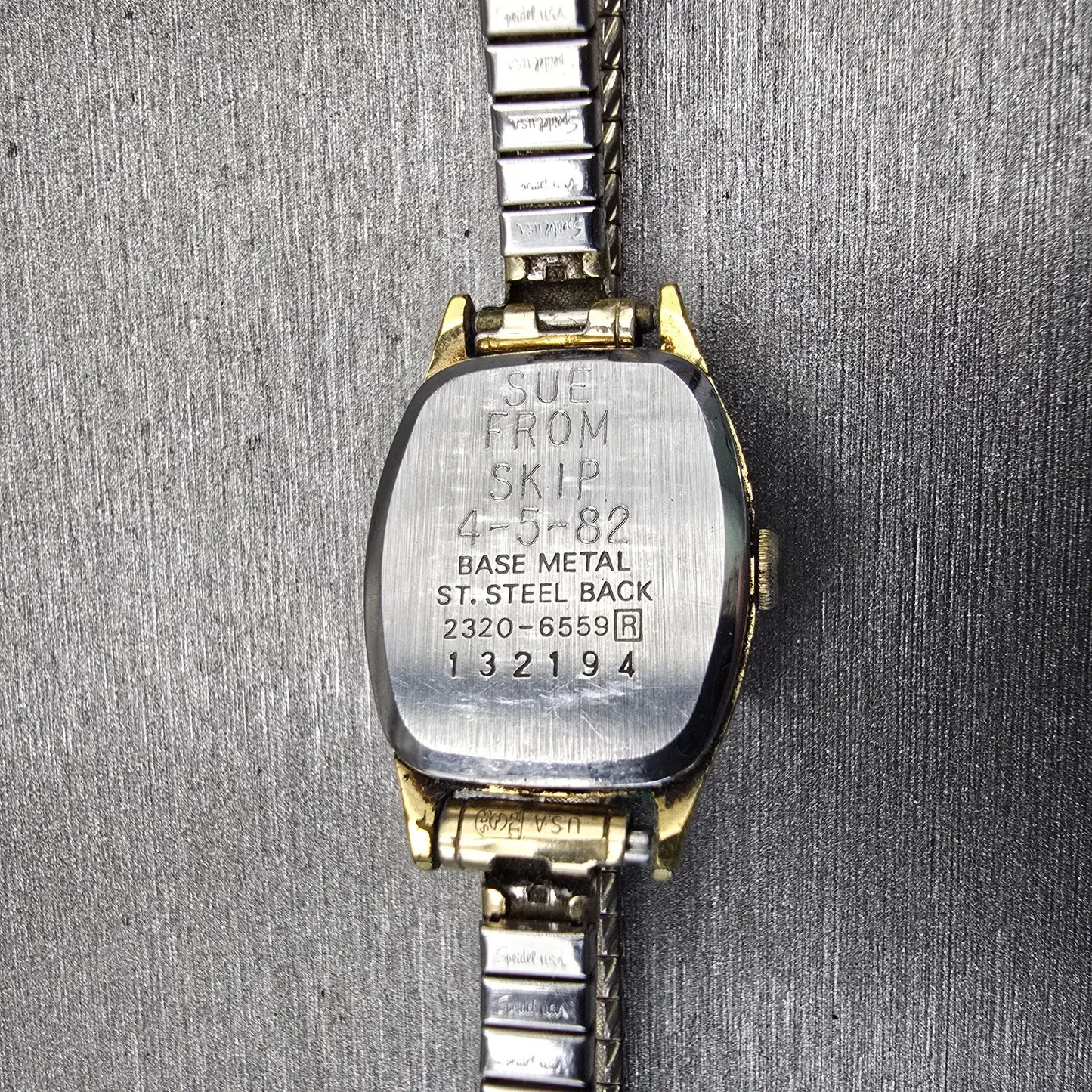 Seiko Watch Women 17mm White Dial Gold Tone Rectangle 2320-6559 New Battery VTG10