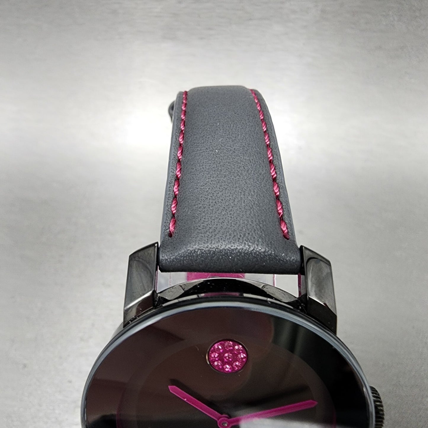 Movado Bold Watch Women 36mm Black Dial Black Case Breast Cancer ED New Battery