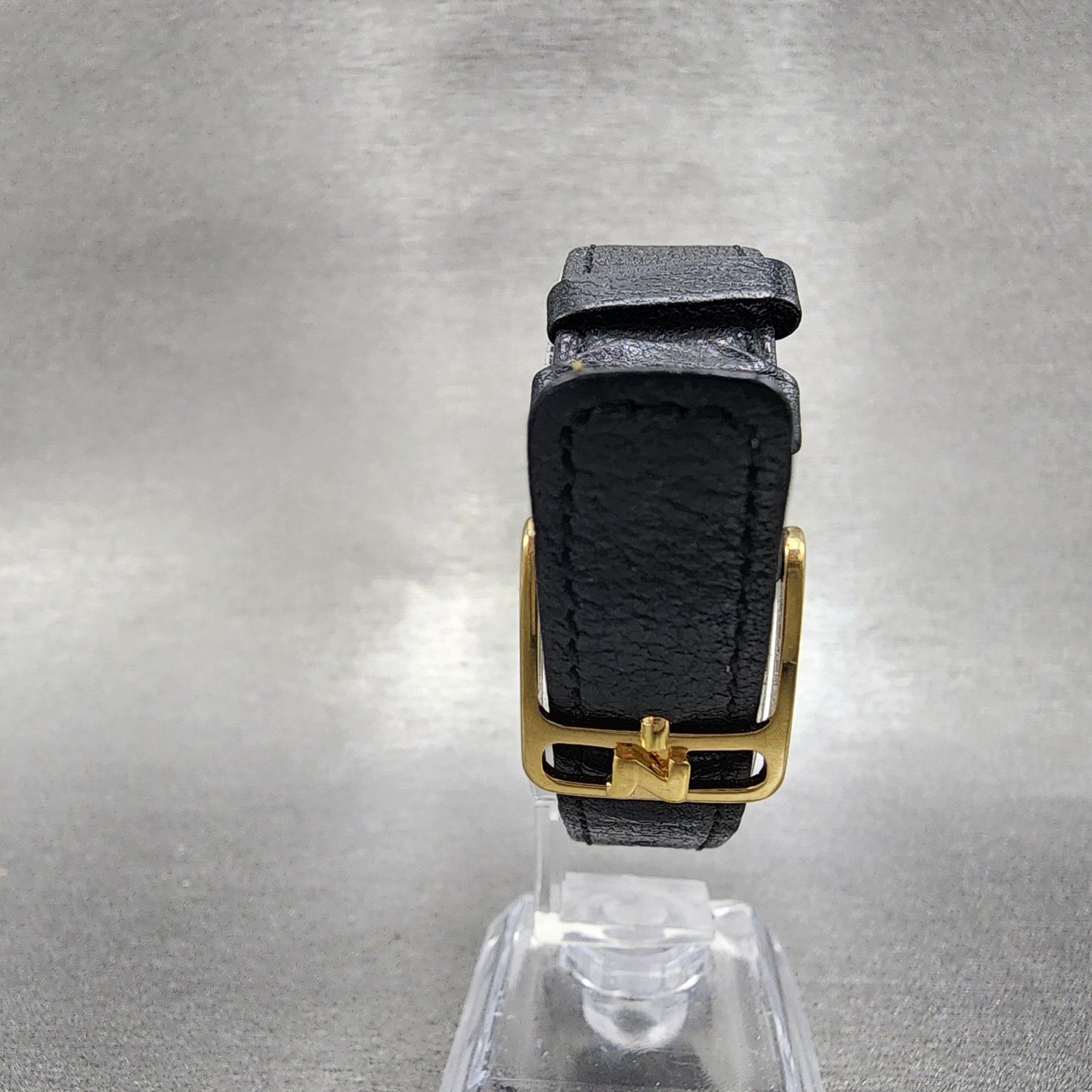 Nina Ricci Tank Watch Women 21mm Champagne Dial Two Tone Rectangle New Battery