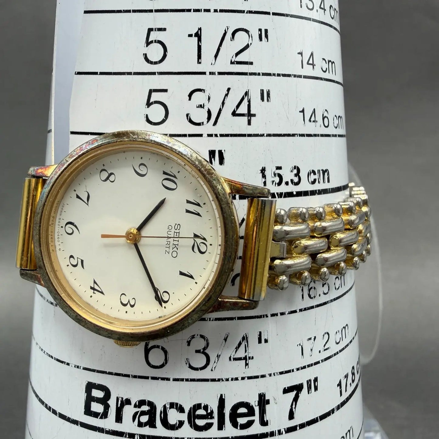 Seiko Watch Women 25mm White Dial Gold Tone Round 5421-0090 New Battery VTG 310