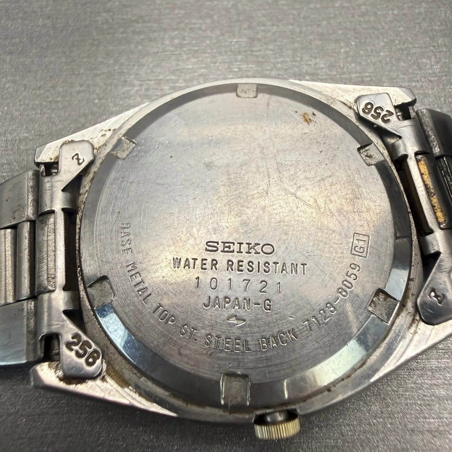 Seiko SQ Watch Men 36mm Silver Dial Two Tone Daydate Round 7123-8059 New Battery10