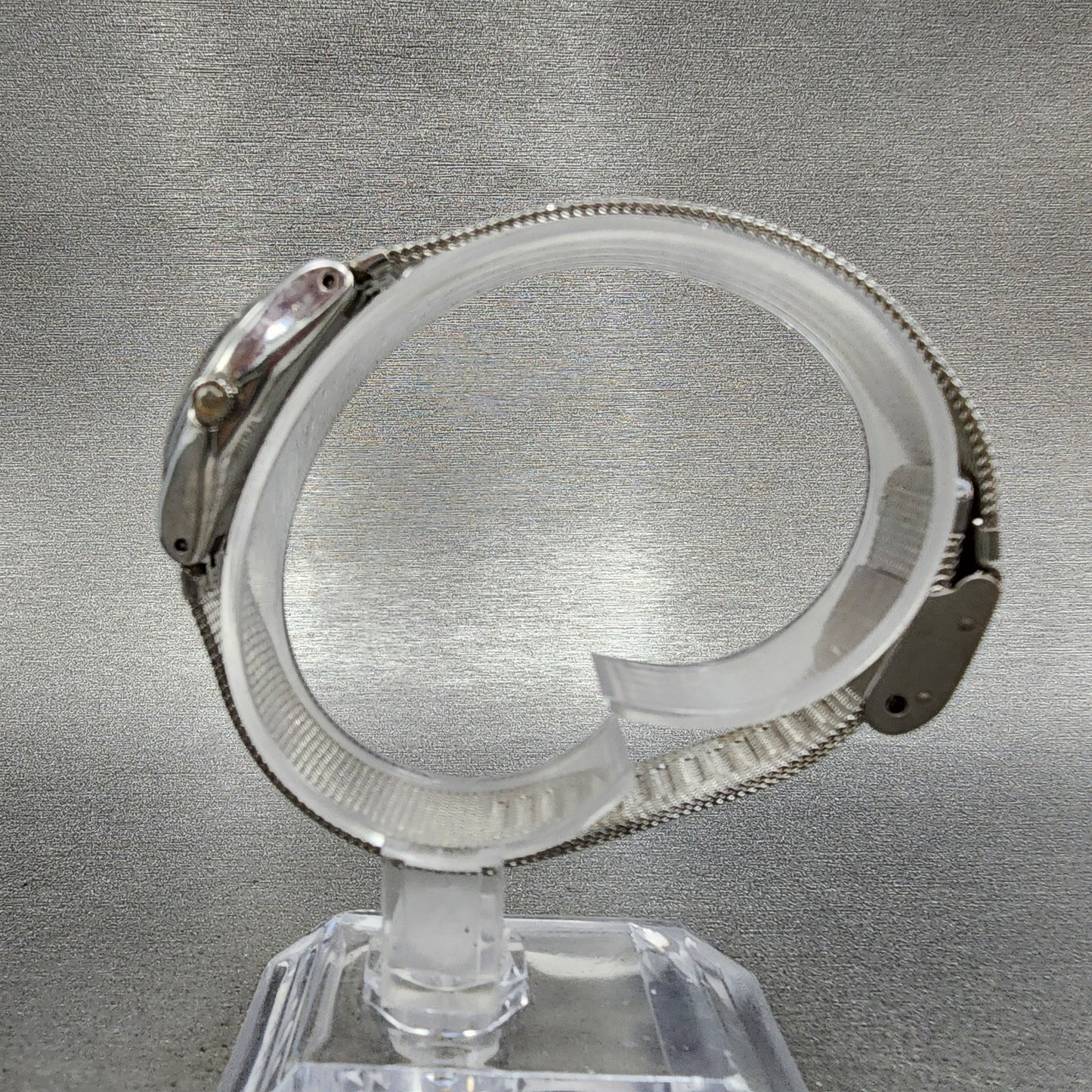Swatch Irony Libertine Watch Women 24mm Silver Dial Steel Mesh Band New Battery