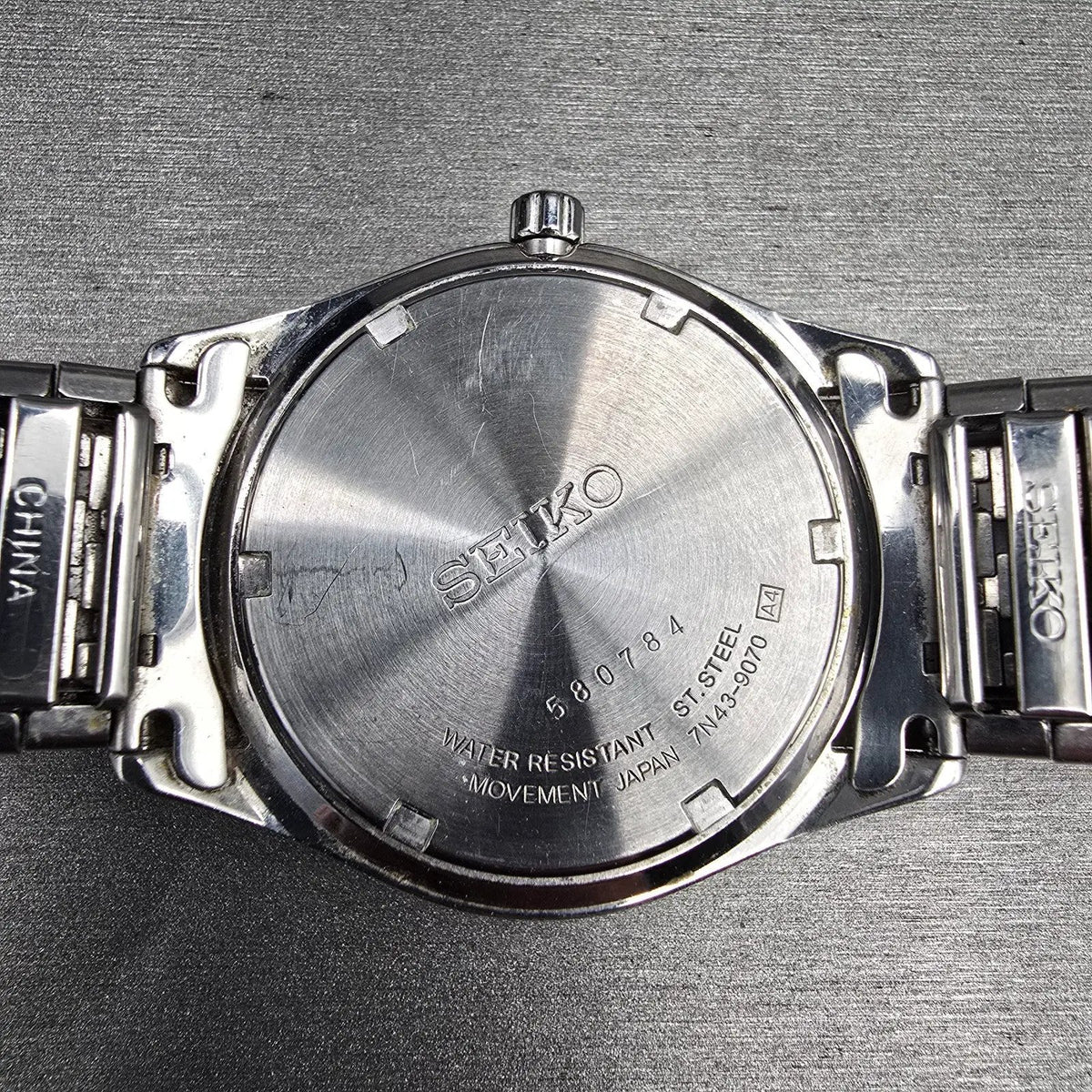 Seiko Watch Men 37mm Blue Dial Silver Tone Daydate Round 7N43-9070 New Battery10