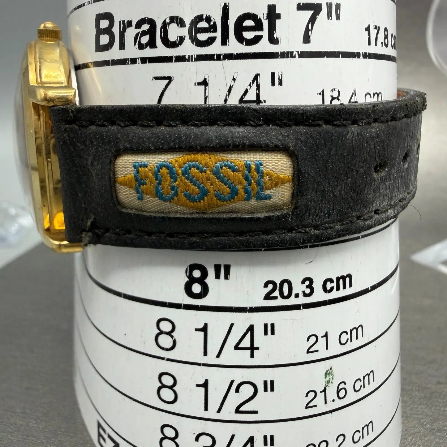 Fossil Watch Men 34mm Silver Dial Gold Tone Round JR-7504 Leather New Battery10