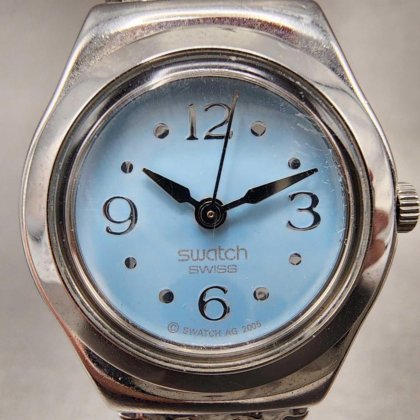 Swatch Indian Treasure Watch Women 25mm Blue Dial Steel Round YSS204 New Batt