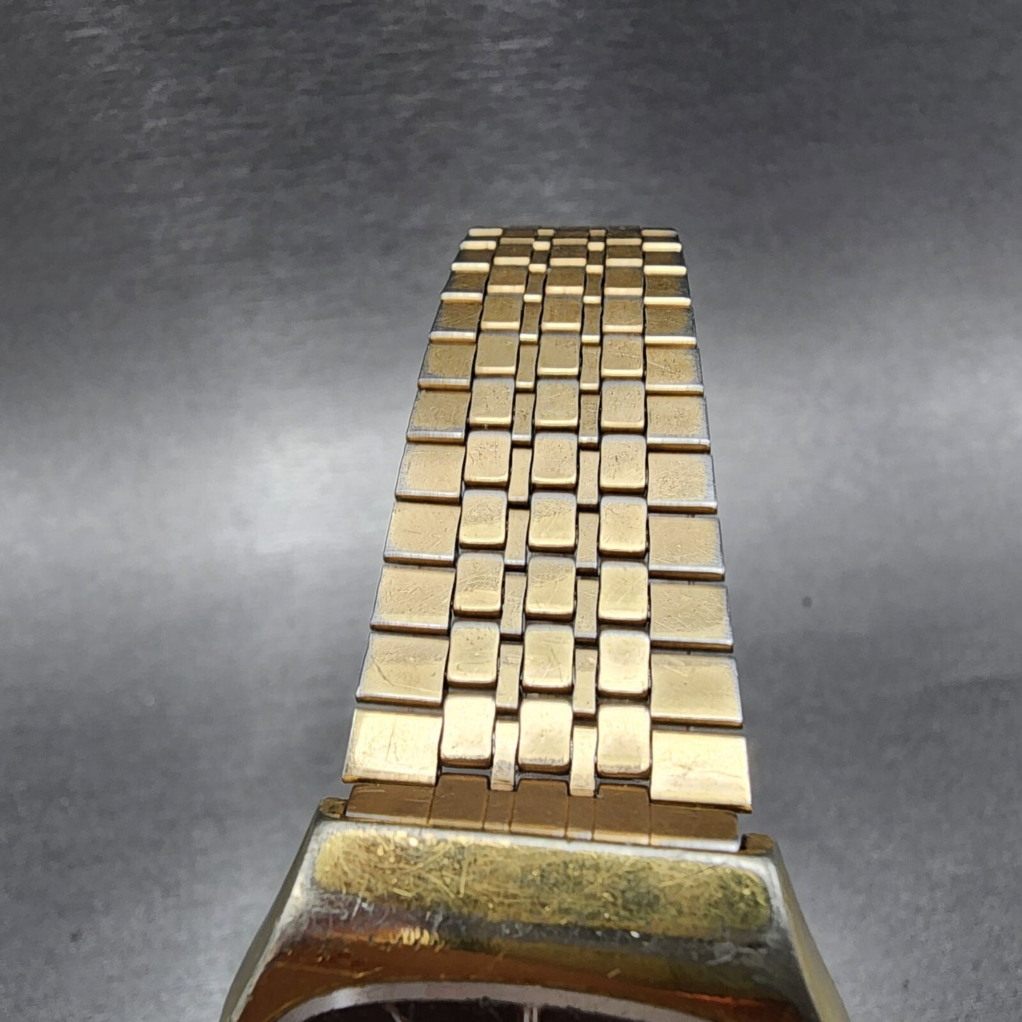 Seiko Tank Watch Men 32mm Brown Dial Gold Tone Rectangle 4100-5029 PARTS