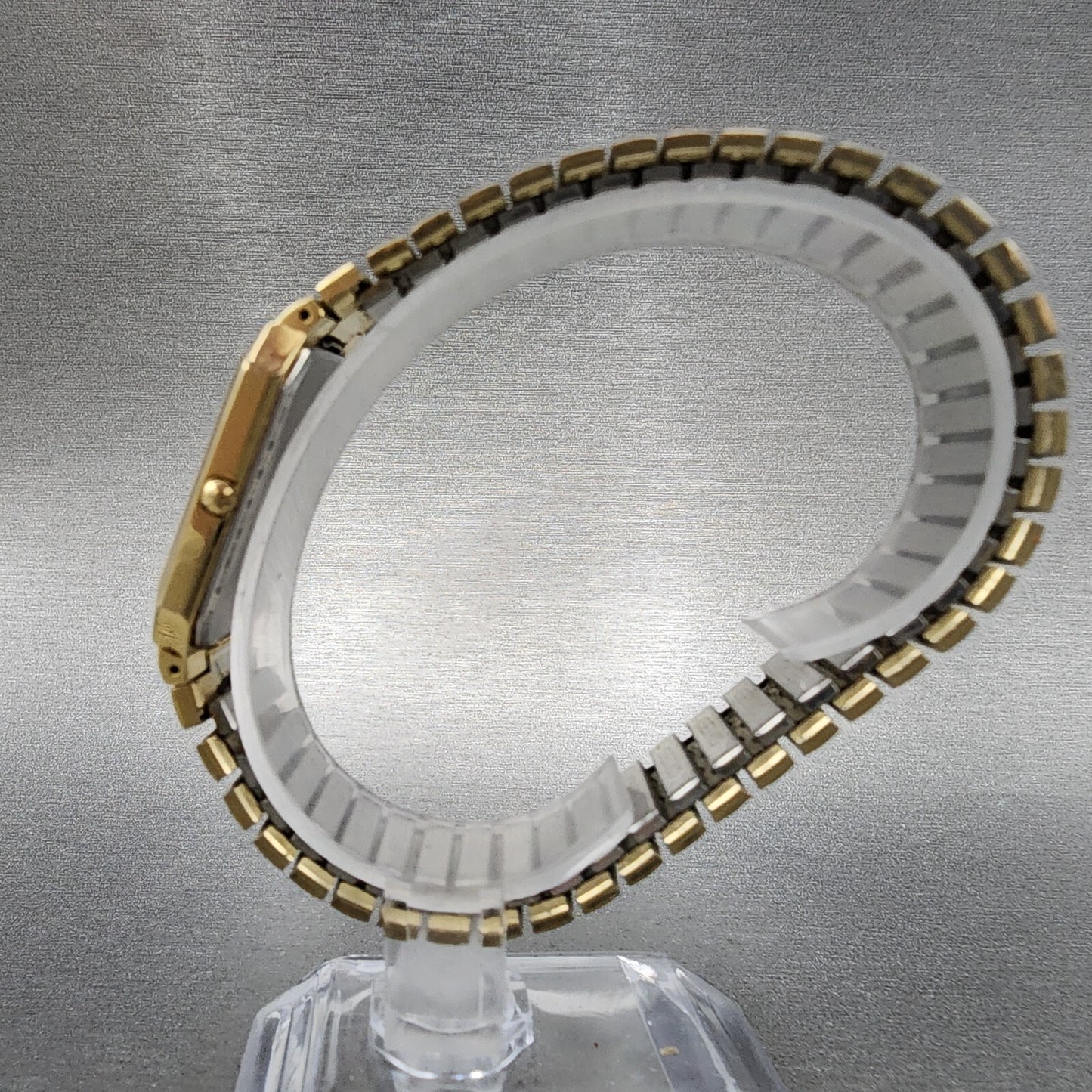 Seiko Tank Watch Men 26mm Gold Dial Gold Tone Octagon 5Y30-5K09 New Battery