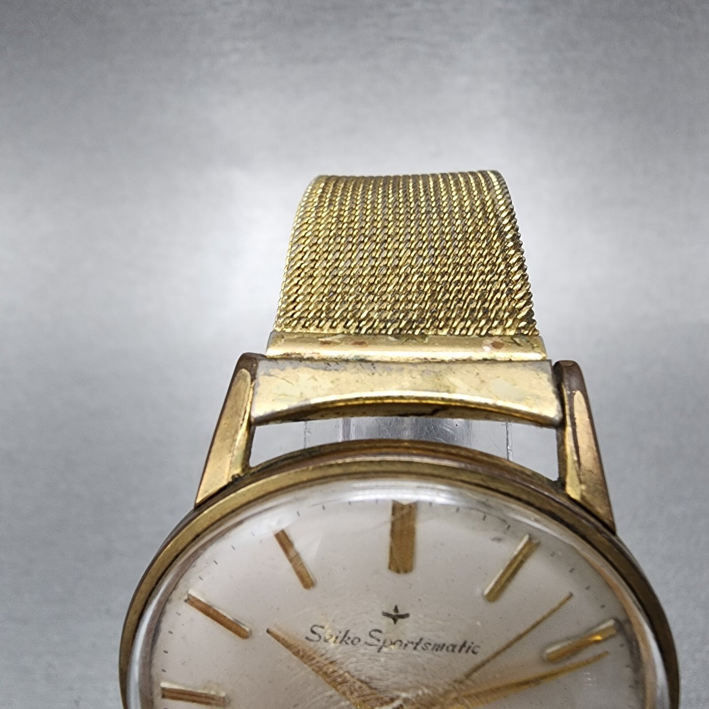 Seikosportsmatic Watch Men 35mm White Dial Gold Tone Automatic 15017 Runs READ!!